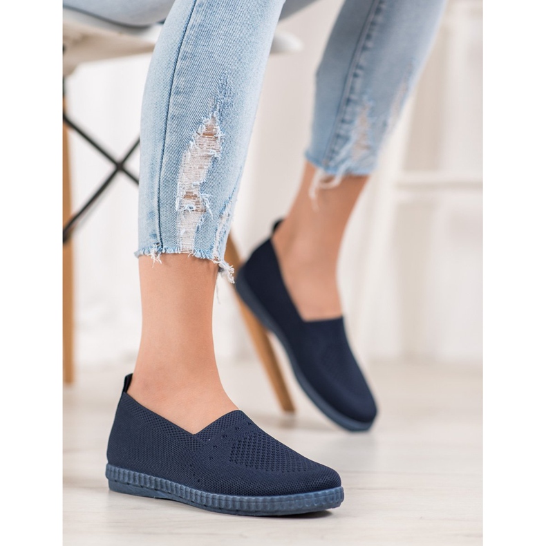 Via Giulia  Openwork Slip On Sneakers navy blue blue 2