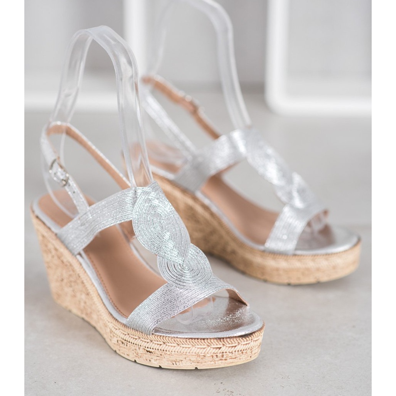 Renda Elegant wedge sandals grey 1