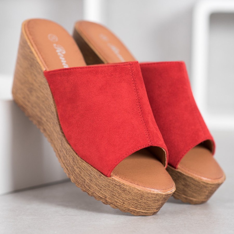 Renda High-heeled sandals red 1