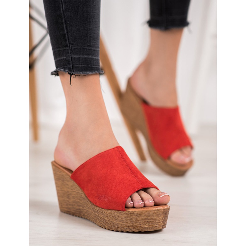 Renda High-heeled sandals red 2