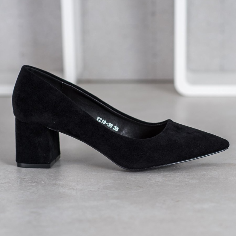 SHELOVET Black Low-heeled Shoes 2