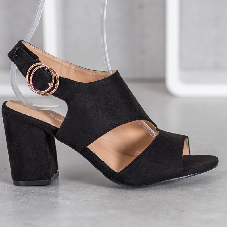 Mannika Black High Heeled Sandals 2 Mannika Black High Heeled Sandals 2