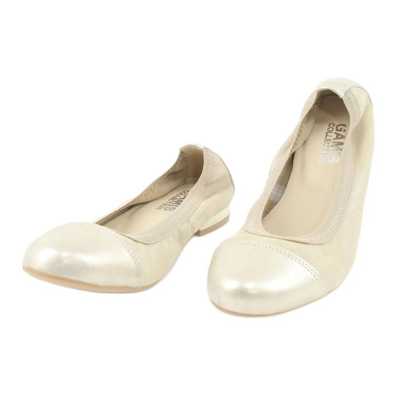 Gamis Comfortable Gold Leather Ballerinas golden 2