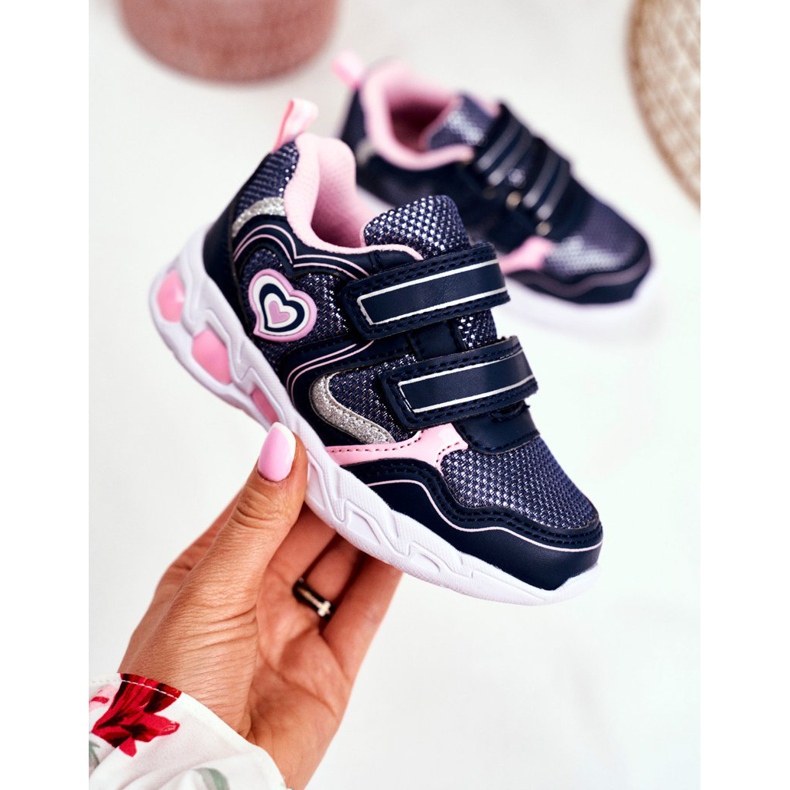 EVE Sport Children's Shoes Shining On Velcro Navy Blue Scarlet pink 2 EVE Sport Children's Shoes Shining On Velcro Navy Blue Scarlet pink 2