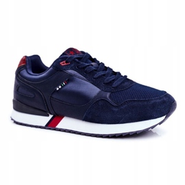 EVE Men's Sport Shoes Suede Leather Navy Blue Fonsi 1