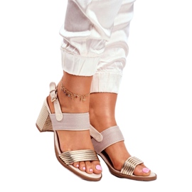 EVE Women's Sandals on the post Beige and Golden Emmy 1 EVE Women's Sandals on the post Beige and Golden Emmy 1