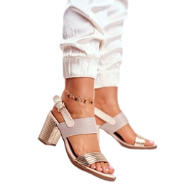 EVE Women's Sandals on the post Beige and Golden Emmy 2