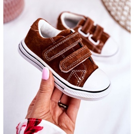 Apawwa Children's sneakers with Velcro Brown Stavia 1 Apawwa Children's sneakers with Velcro Brown Stavia 1