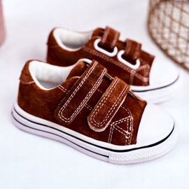 Apawwa Children's sneakers with Velcro Brown Stavia 2 Apawwa Children's sneakers with Velcro Brown Stavia 2