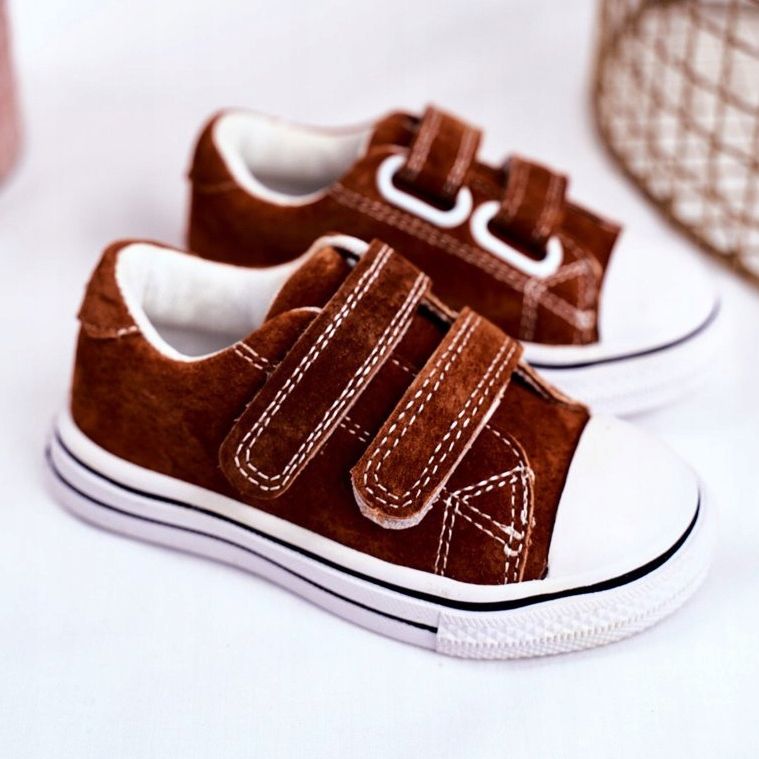 Apawwa Children's sneakers with Velcro Brown Stavia 2 Apawwa Children's sneakers with Velcro Brown Stavia 2