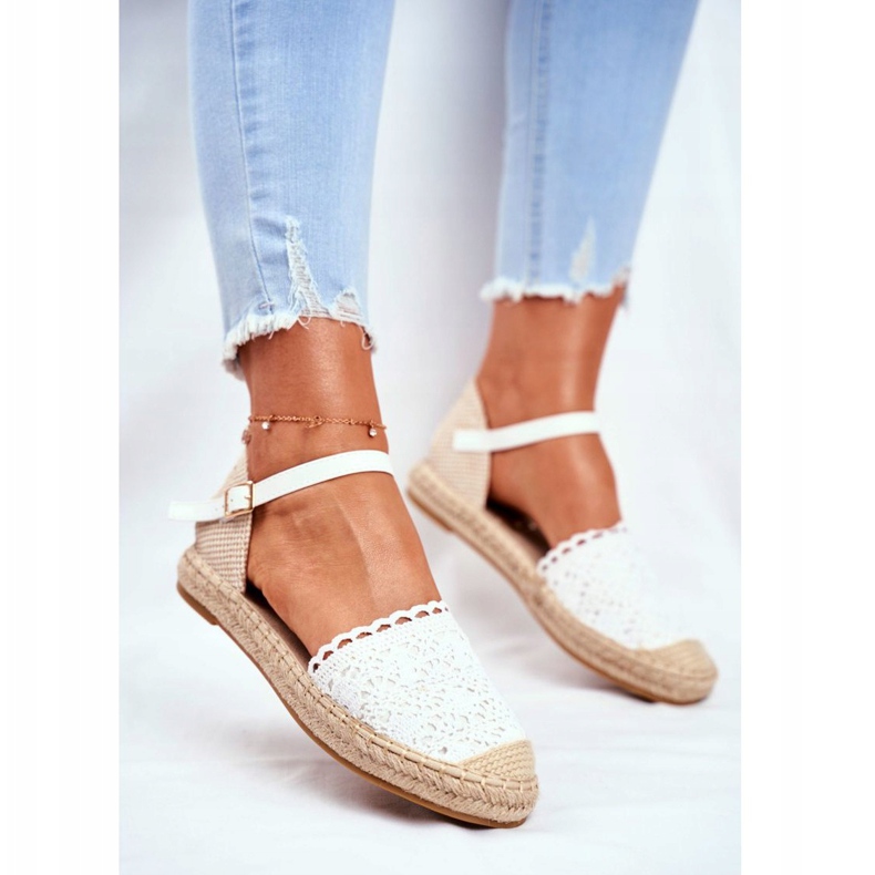 Women's Espadrilles On White Linen Platform Vienna 2