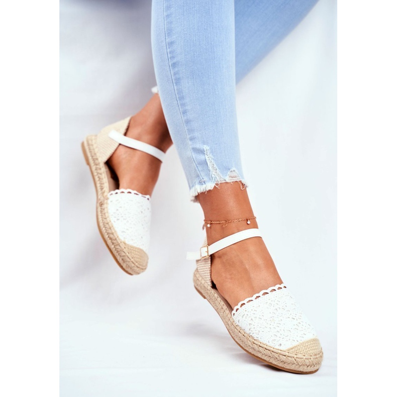 Women's Espadrilles On White Linen Platform Vienna 1
