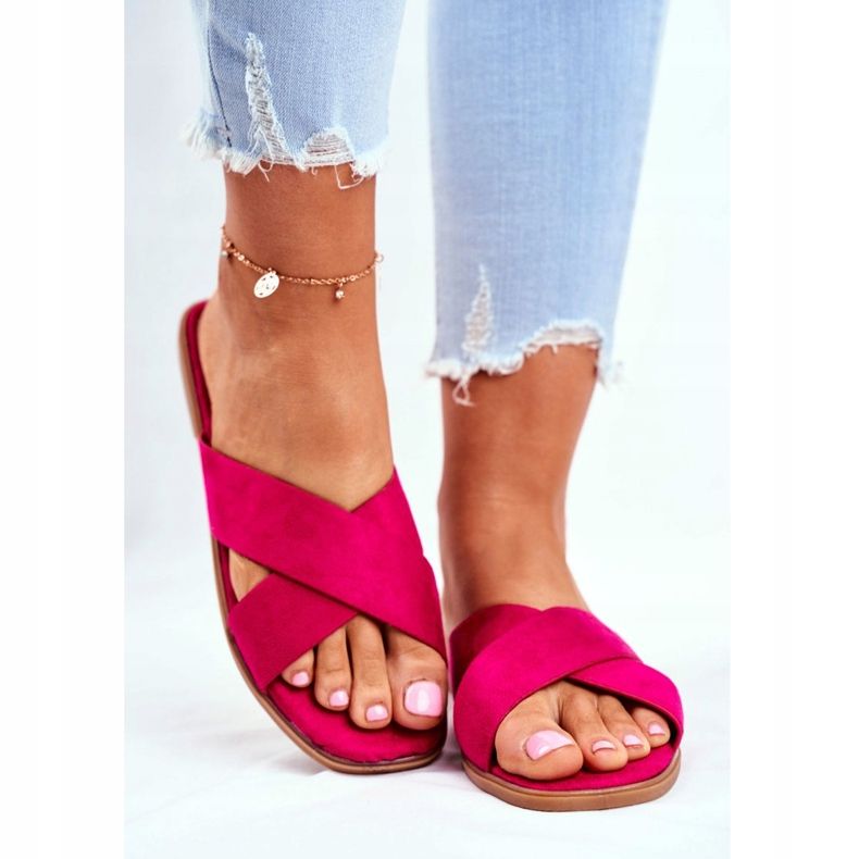 Women's Slippers Belts on the Cross Fuchsia Philippines pink 2