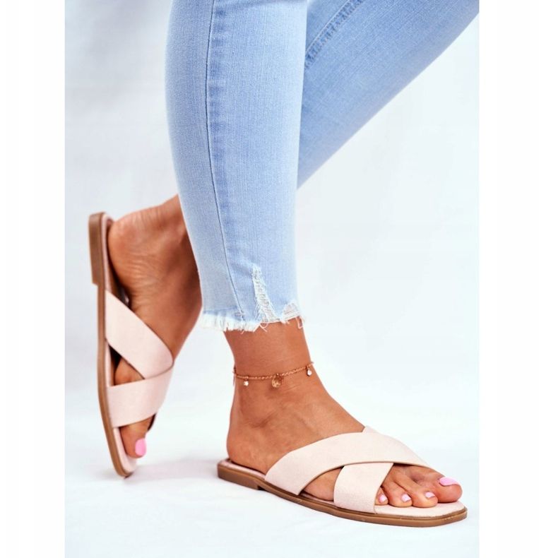 Women's Slippers, Straps, Cross Beige Philippines 2 Women's Slippers, Straps, Cross Beige Philippines 2