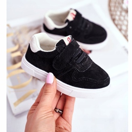 Apawwa Children's Sneakers Suede Velcro Black Trelmo ['black'] 1