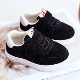 Apawwa Children's Sneakers Suede Velcro Black Trelmo ['black'] 2