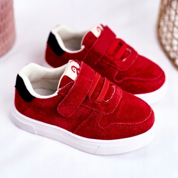 Apawwa Children's Sneakers Suede Velcro Red Trelmo 2