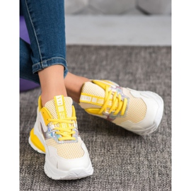SHELOVET Sneakers With Mesh white multicolored yellow 1