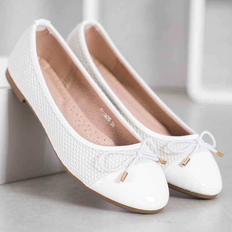 Diamantique Ballerinas With Mesh white 2