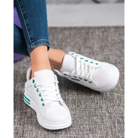 SHELOVET Sneakers On The Platform white green 1