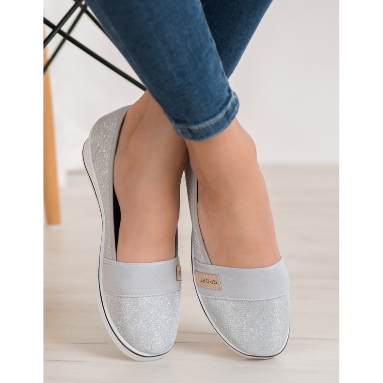 SDS Slip-on Ballerinas With Glitter grey 1