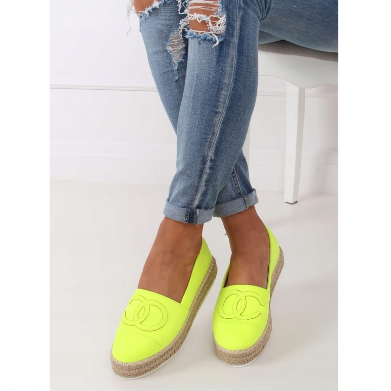 Neon women's espadrilles T341P Fluorescent Green 1
