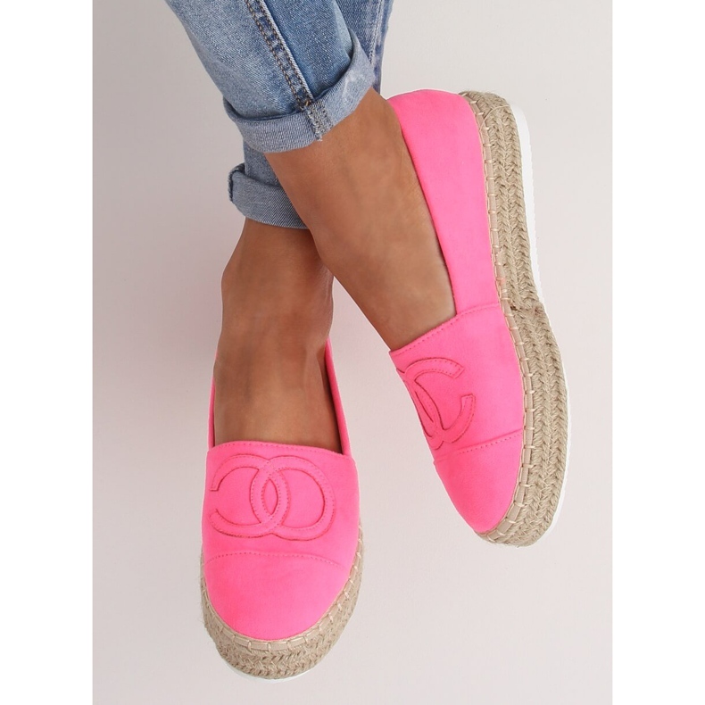Neon women's espadrilles T341P Fluorescent Pink 1