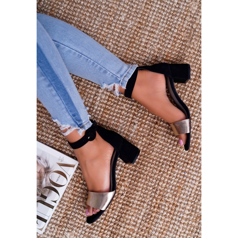 Women's Sandals Maciejka Leather Suede Black 04141-25 / 00-5 yellow 4