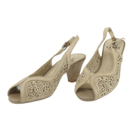 Caprice Openwork Leather Sandals 29606 beige 2