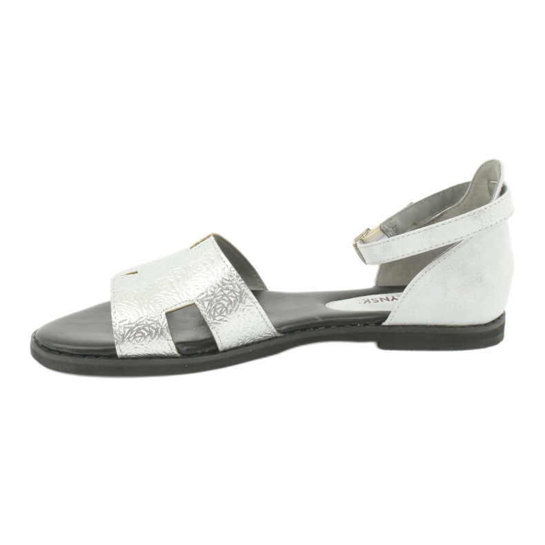 M.Daszyński Silver Sandals with a heel Daszyński MR1848-17 black grey 1