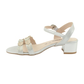 M.Daszyński Women's sandals stripes Daszyński SA177-4 grey 1