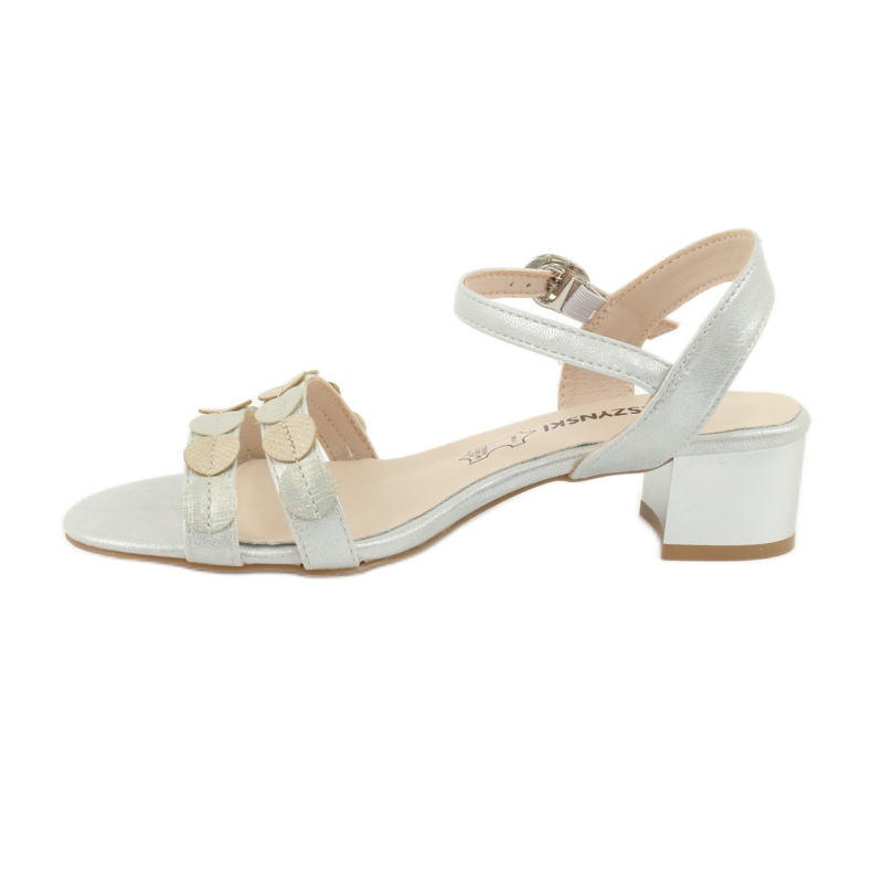 M.Daszyński Women's sandals stripes Daszyński SA177-4 grey 1