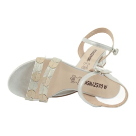 M.Daszyński Women's sandals stripes Daszyński SA177-4 grey 4