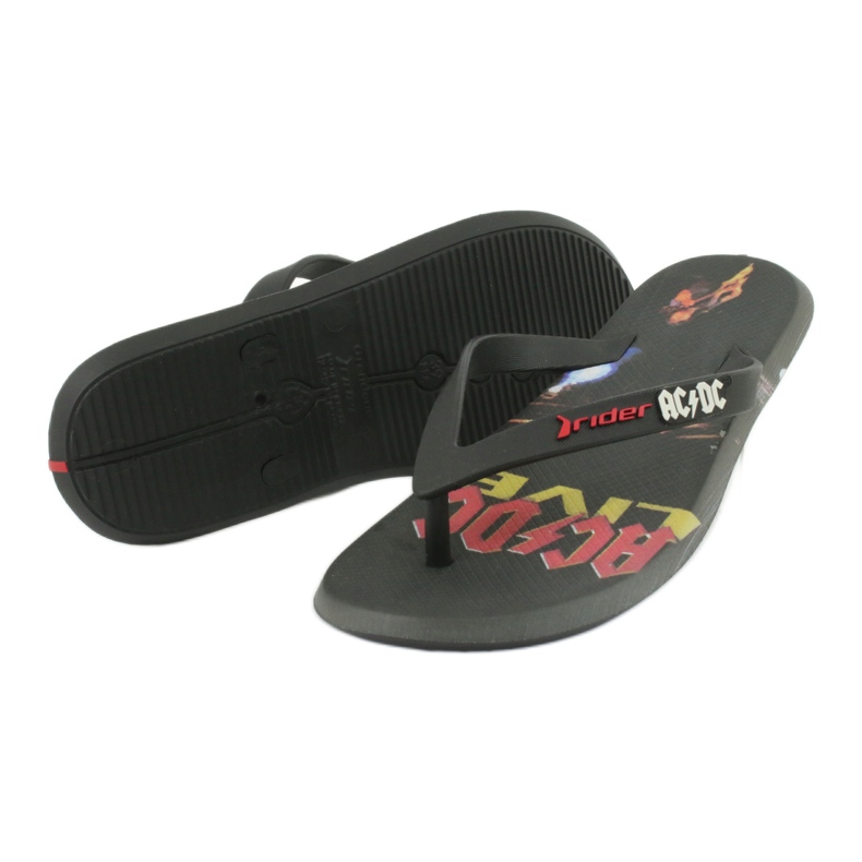 RIDER 82799 ACDC flip-flops THONG AD men BRAZIL black multicolored 2