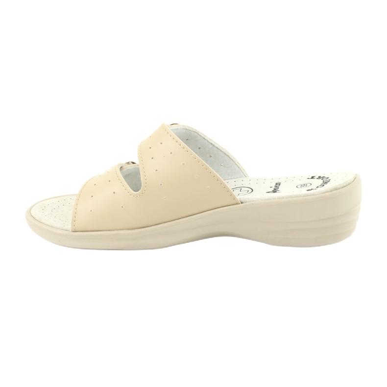 American Club Beige American buckle slippers 1