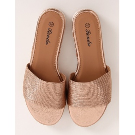 Champagne women's slippers 222-32 Champagne golden 2