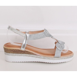 Silver women's sandals L6628 Silver grey 2