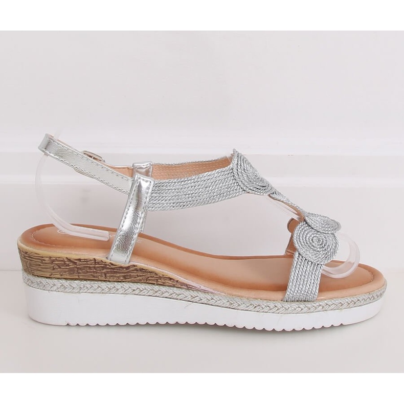 Silver women's sandals L6628 Silver grey 2
