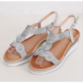 Silver women's sandals L6628 Silver grey 1