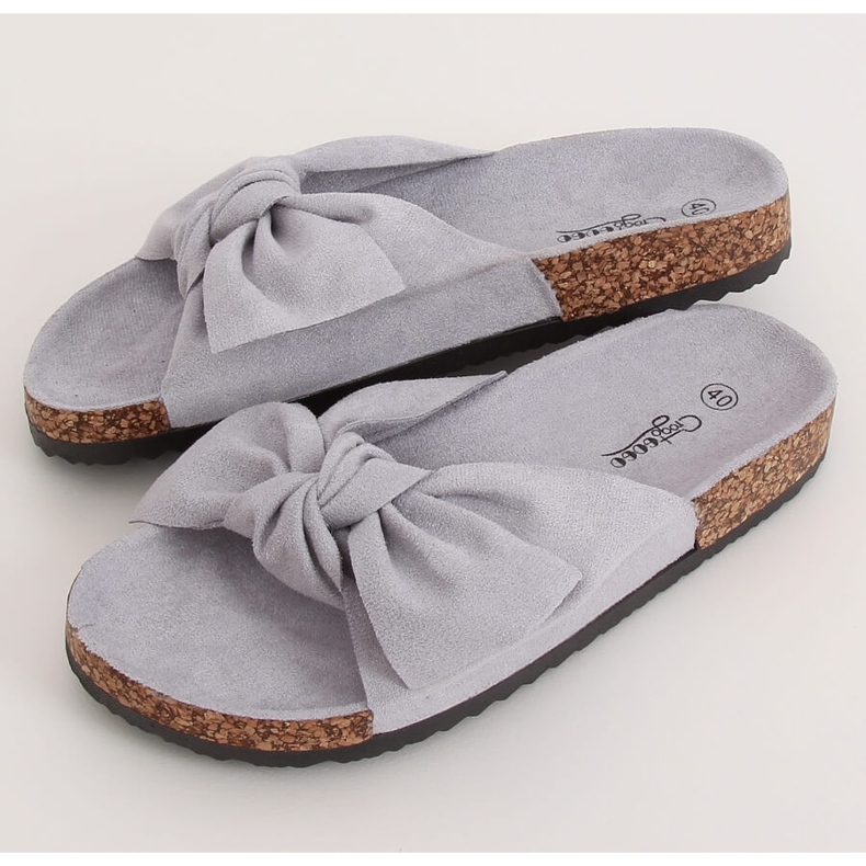 Gray cork slippers G-580 Gray grey 2