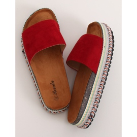 Red women's red slippers BQ-50 Red 1