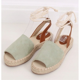 Women's aquamarine espadrilles LL908 Green 2