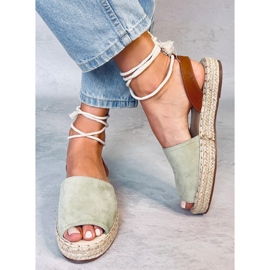 Women's aquamarine espadrilles LL908 Green 1