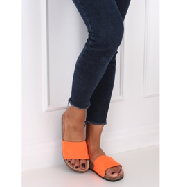 Orange G-572 Orange cork sole slippers 1