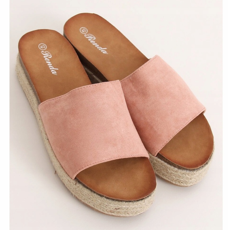 Pink espadrilles slippers 10-215 Pink 1