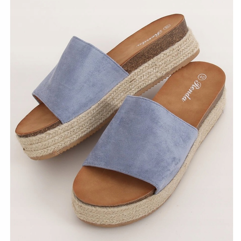 Blue espadrilles slippers 10-215 Blue 1