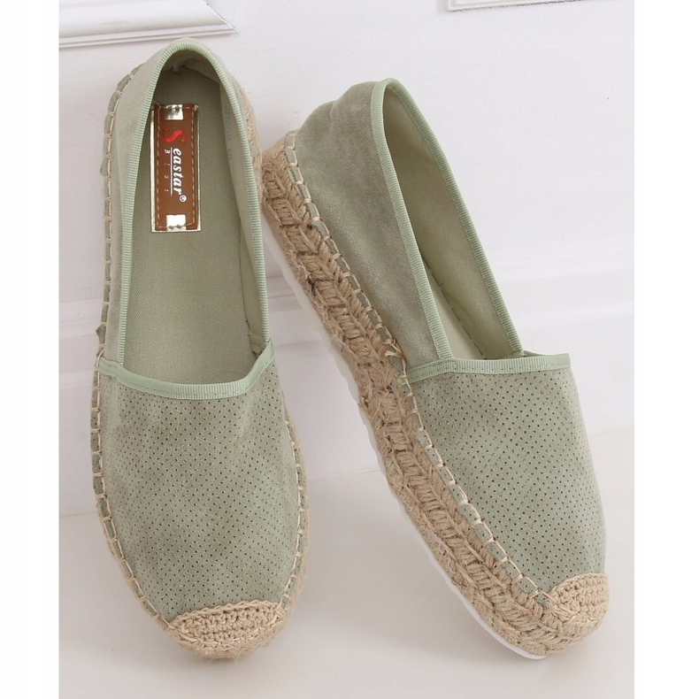Women's aquamarine espadrilles JH90P Green 1