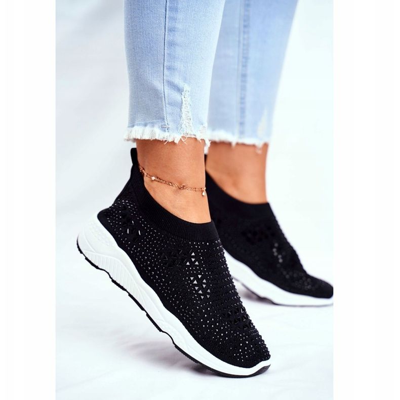 Women's Sport Shoes Light Black Santol Rhinestones 2