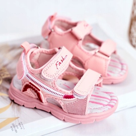 PL1 Children's Sandals with Velcro Pink Grobino 2