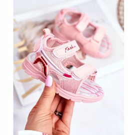 PL1 Children's Sandals with Velcro Pink Grobino 1